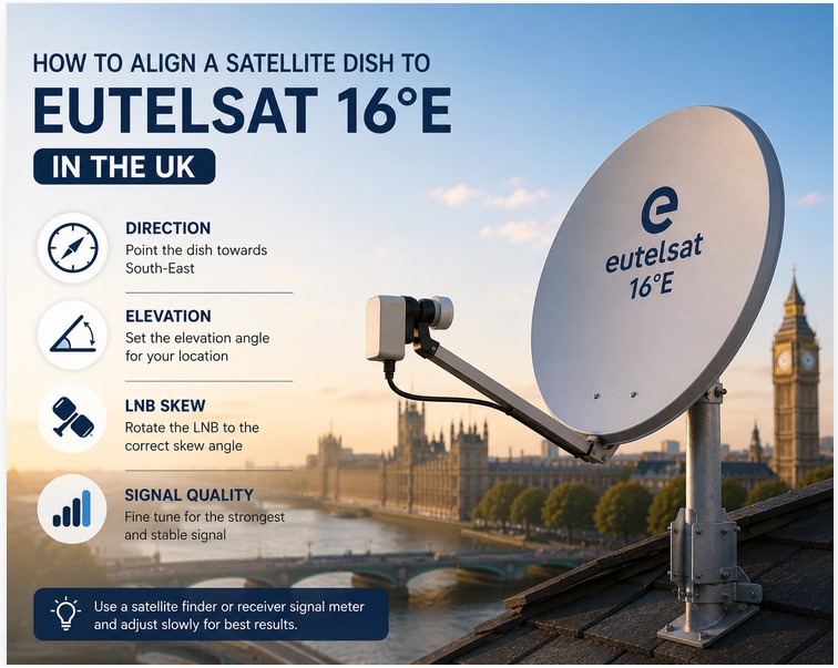 How to Align a Satellite Dish to Eutelsat 16°E in the UK
