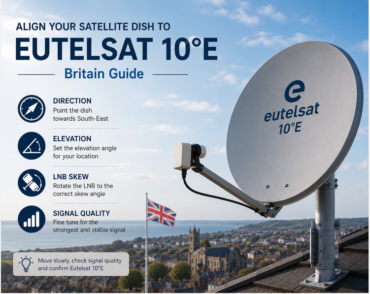 Step-by-Step Guide to Aligning a Satellite Dish to Eutelsat 10°E in Britain