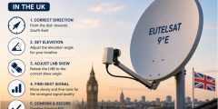 How to Find Eutelsat 9°E in the UK The Correct Dish Direction and Signal Alignment Method