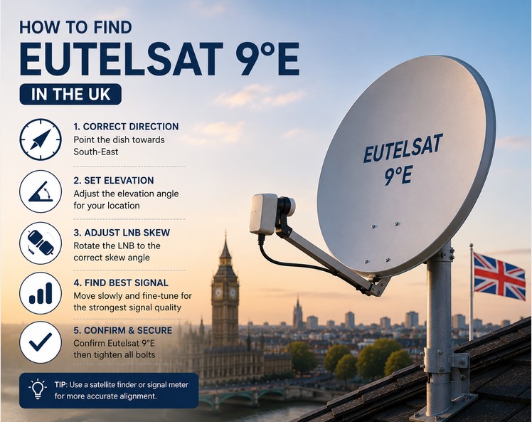 How to Find Eutelsat 9°E in the UK