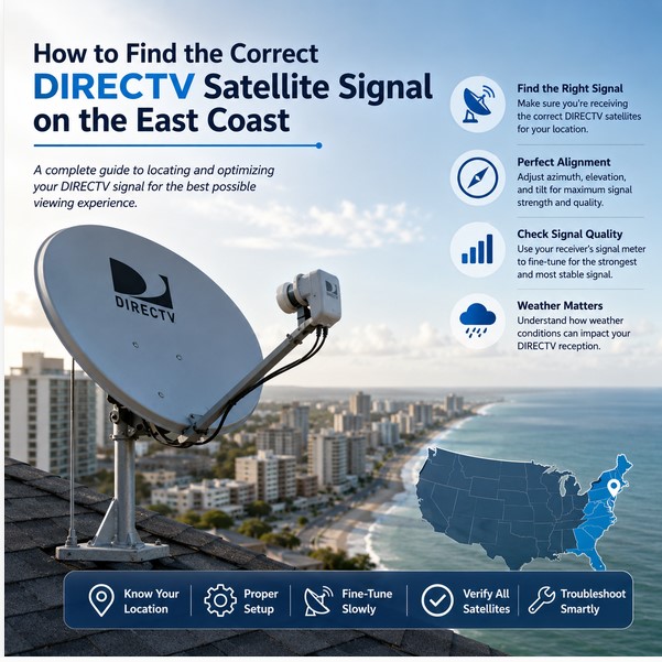 How to Find the Correct DIRECTV Satellite Signal on the East Coast